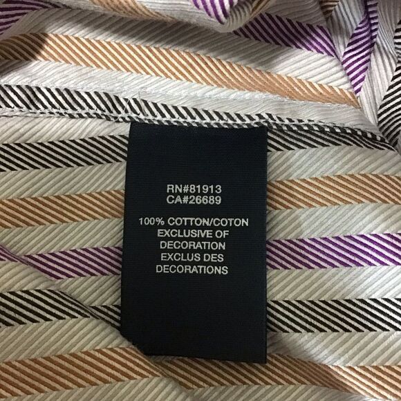 Robert Graham Men's L Multicolor Striped Flip Cuff Button Up Shirt - Picture 11 of 11